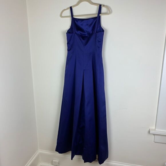 ABS Collection Spaghetti Strap Blue Satin Gown Size 4 NEW - Picture 5 of 8